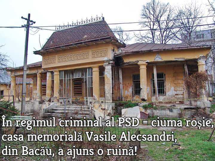 Regimul PSD: casa memoriala Vasile Alecsandri in ruina