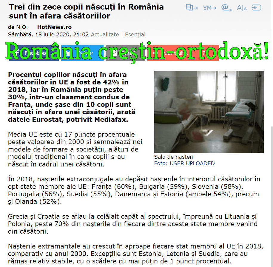 Romania - copii nascuti in afara casatoriei
