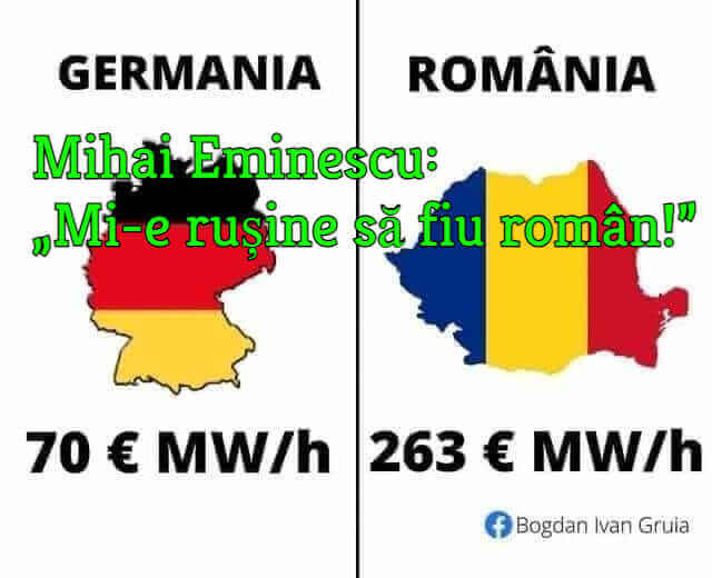 Pret energie electrica, Germania versus Romania