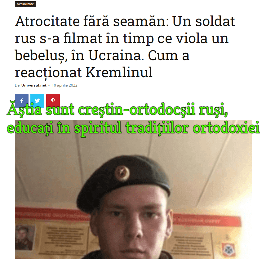 Soldat rus violator in Ucraina