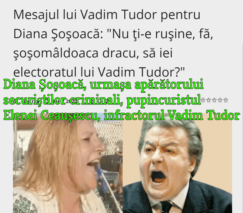 Vadim Tudor versus Diana Sosoaca