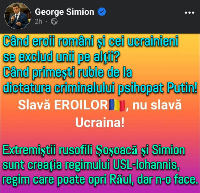 Extremistul rusofil Simion