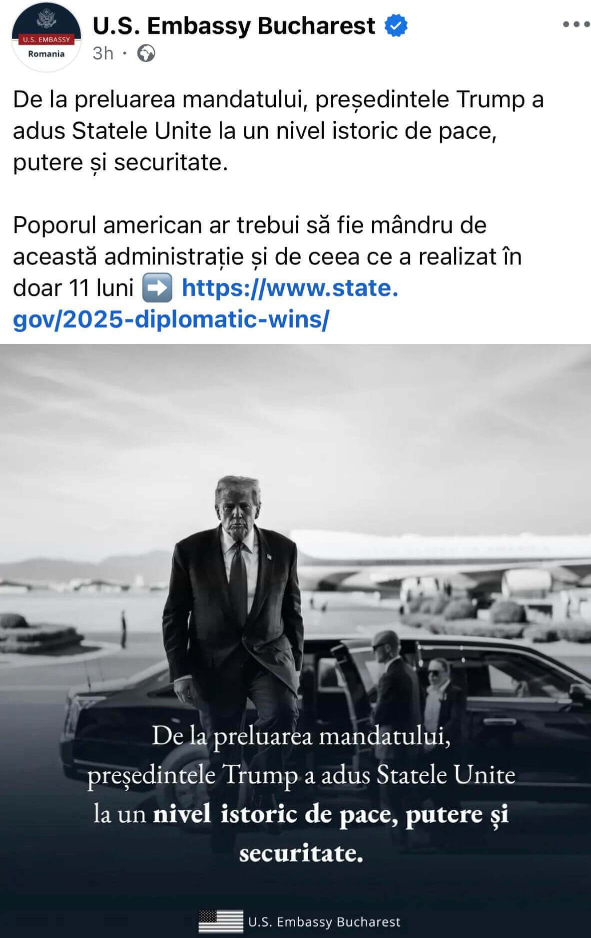 Ambasada SUA la Bucureşti, Trump Ambasada SUA la Bucureşti, Trump