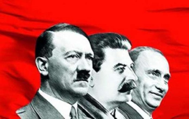 De la stanga: Hitler, Stalin, Putin
