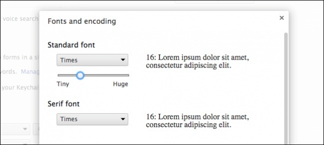 Cum modificam fontul implicit al browser-ului