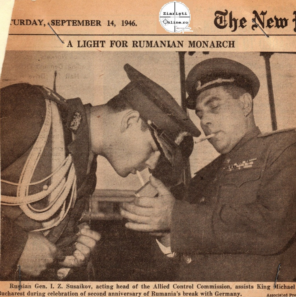 Regele Mihai la o tigara cu generalul sovietic Susaikov