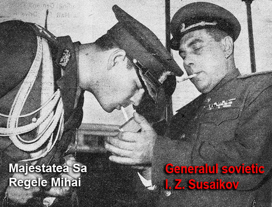 Regele Mihai la o tigara cu generalul sovietic I.Z. Susaikov